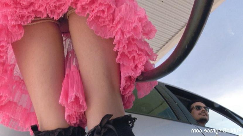 25P Erika Sevilla is bound and humiliated in public with a male crow