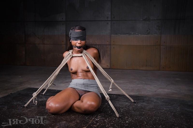 15P Chanell Heart floor bound in rope with clamps by lezdom Rain DeG
