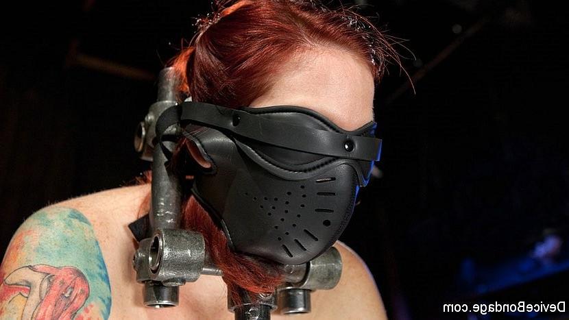 17P Sophia Locke redhead is chain bound in dungeon ready for orgasm 