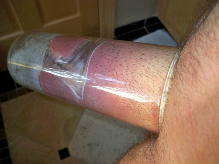 17P Kinky gay gets pumping his cock and balls