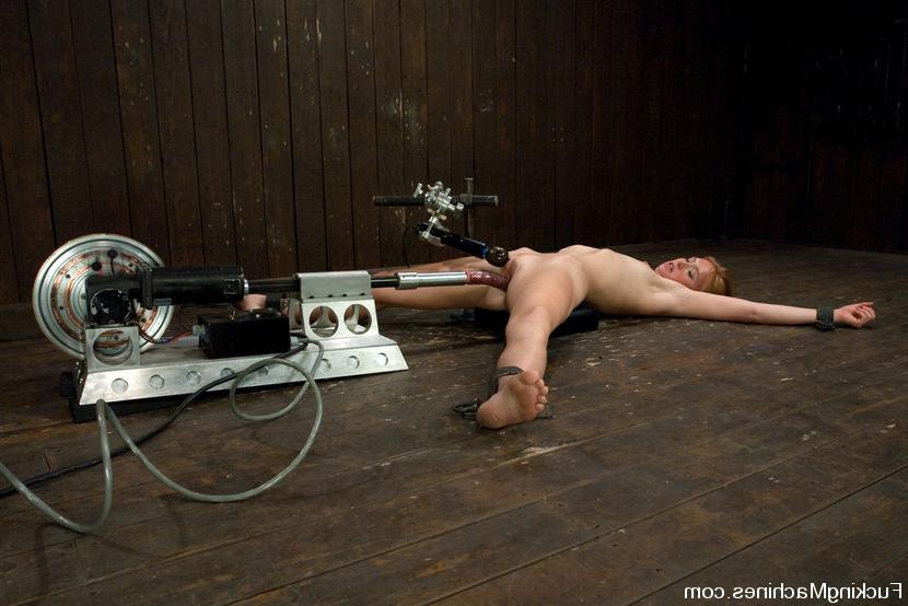 15P Ami Emerson is bound gets machine fucked and cums