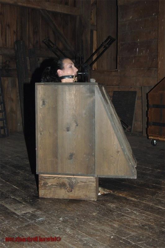 16P Wenona kinky bitch is bound in metal and rubber box