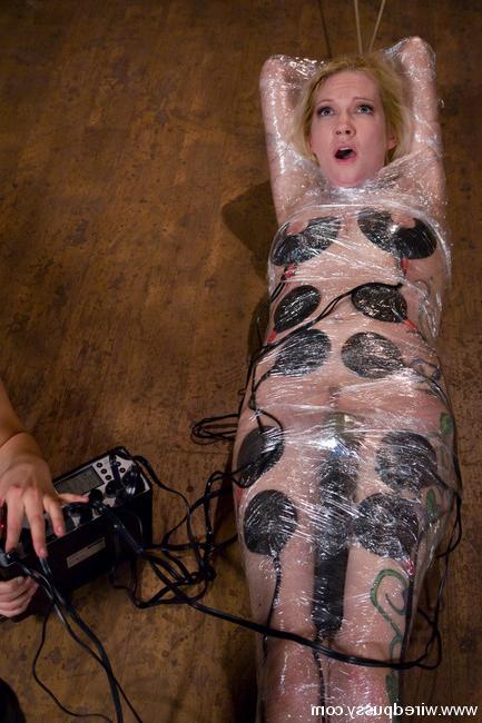 15P Submissive blonde Rain Degre is bound and shocked to orgasm