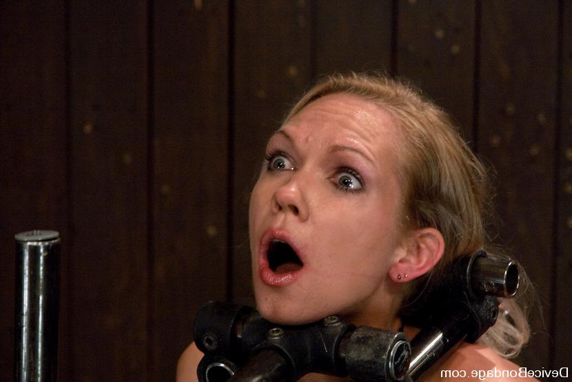 15P Hot Blond bound and trapped on Sybian she cant stop cumming