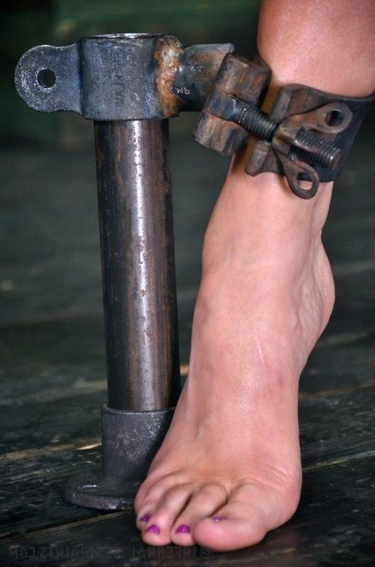 16P Rain DeGrey bound in metal her ass spanked and pussy made to cum