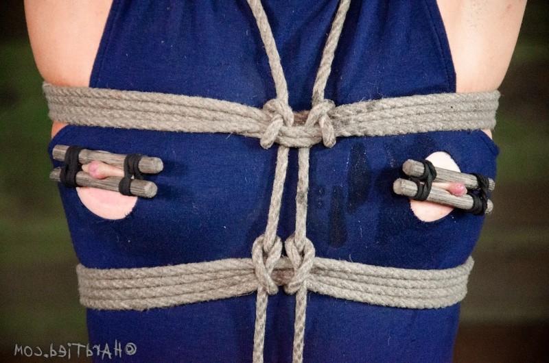 16P India Summer is bound with tits and pussy exposed