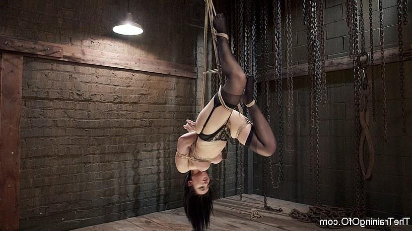 17P Gabriella Paltrova is bound face fucked in a cage and ass spanked before fucking