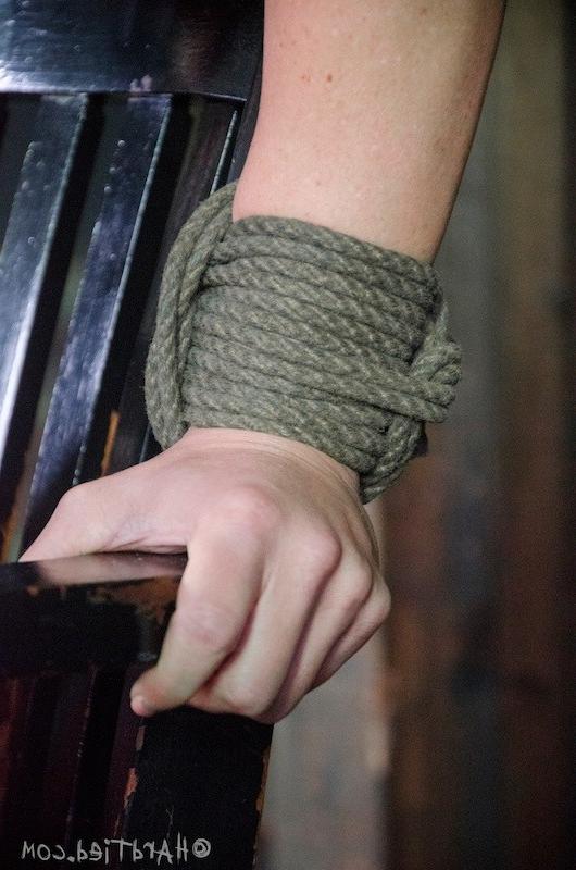 16P Cherie DeVille busty blonde bound in rope with nipples clamped