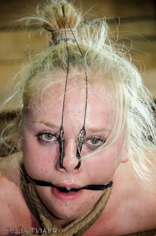 16P Tracey Sweet bound wearing running shoes her pussy is vibrated