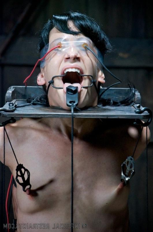 16P Elise Graves bound upside down with kinky toys making her scream