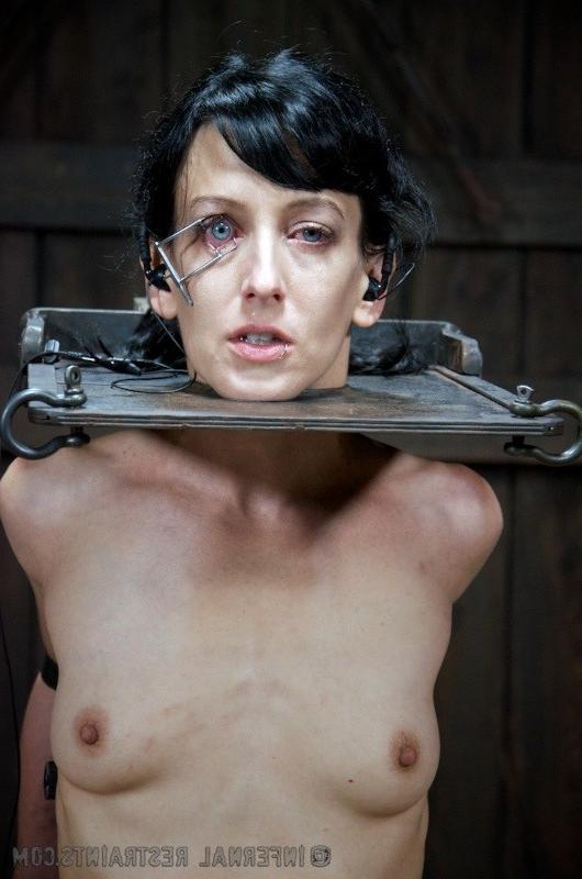 16P Elise Graves bound upside down with kinky toys making her scream