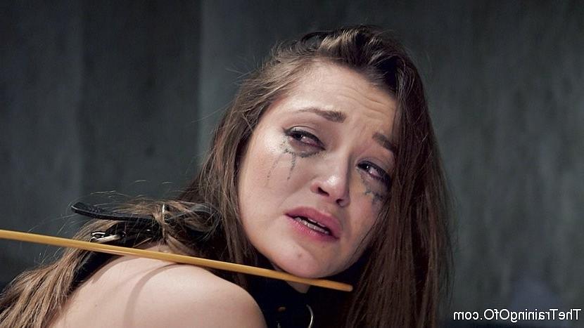 19P Dani Daniels is rope bound for cane sub training during pussy fucking