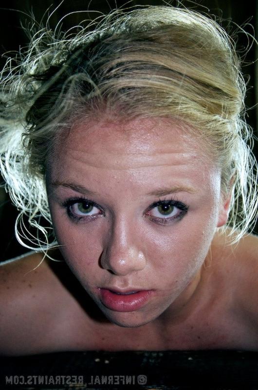 16P Tracey Sweet bound in dungeon her ass spanked with cane