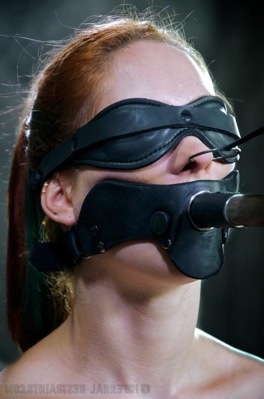 16P Calico Lane redhead is gagged bound with anal hook