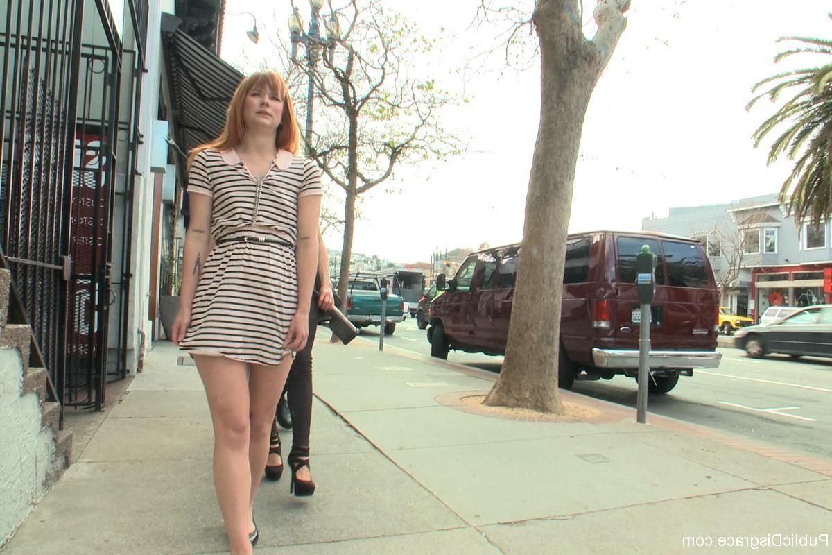 24P Babe gets tied, double penetrated, fisted and fucked in public
