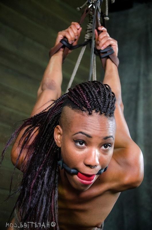 16P Nikki Darling with red panties is rope bound and made to cum