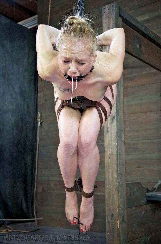 16P Tracey Sweet bound in straps her ass spanked and toyed to orgasm