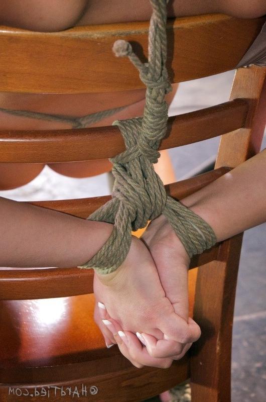 16P Paisley Parker is bound in rope on the floor stripped naked made to orgasm