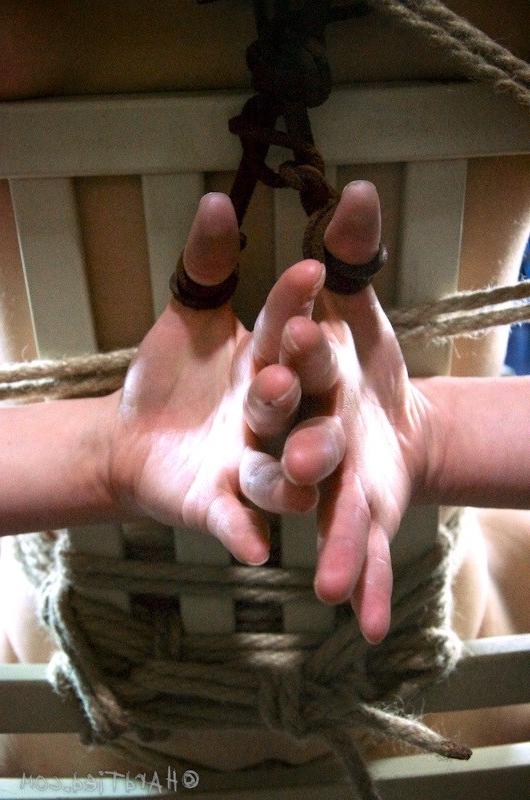 16P Tegan Mohr stripped naked and rope bound in different positions