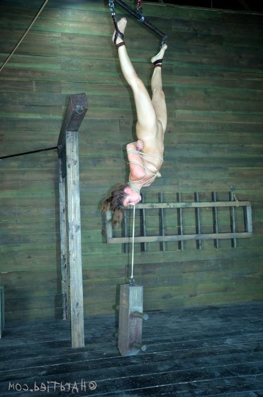 16P Mia Gold is bound in dungeon with toys used on her naked body