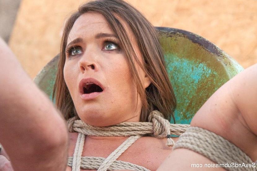 18P Krissy Lynn investigating a crime scene getting rope bound and fucked kinky Jame