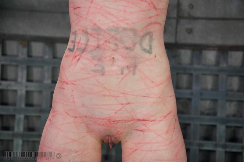 16P Hazel Hypnotic is bound in dungeon getting her ass spanked