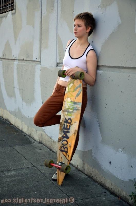 16P Alani Pi skate girl is bound to her board her pussy toy fucked