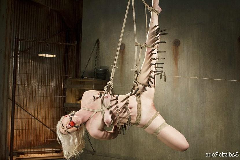 17P Ella Nova hot blonde is bound in rope her pussy toyed to orgasm
