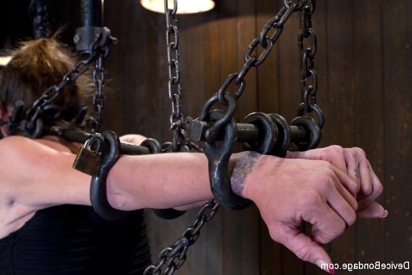 15P Felony bound in metal chains wearing ballet boots