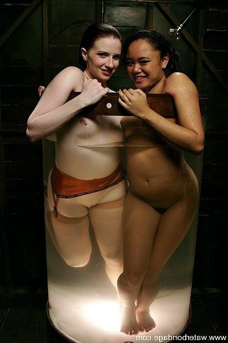 15P Annie Cruz bound in latex and rope tortured with water by lezdom