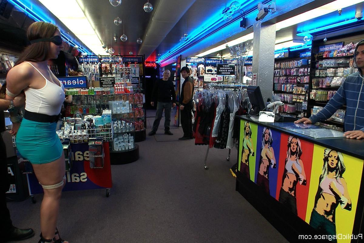 9P Big titted babe gets used and fucked by strangers in porn store