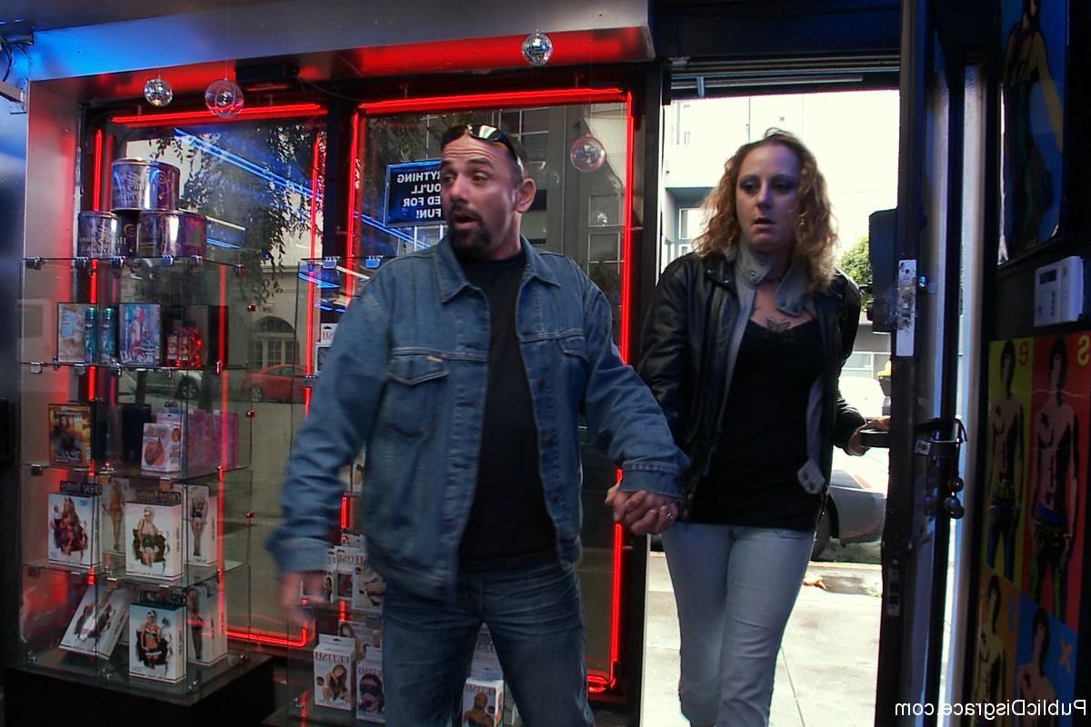 9P Big titted babe gets used and fucked by strangers in porn store