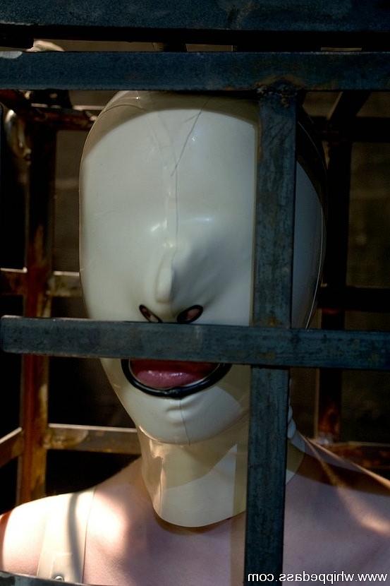 15P Latex Cherry Torn with nude breasts bound spanked and vibed