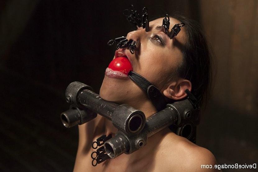 17P Lyla Storm is bound in meatl and endures different vibrating toys before she org