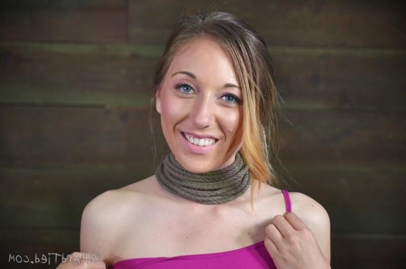16P Emma Haize is bound in spread and sextoys made to orgasm