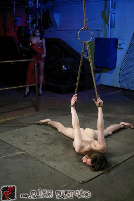 18P High Heels Mistress Nika Noire strapons and CBTs nude bound male