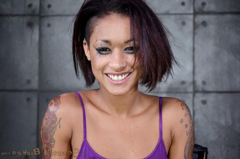 16P Skin Diamond bound and stuffed with cock wearing high heels