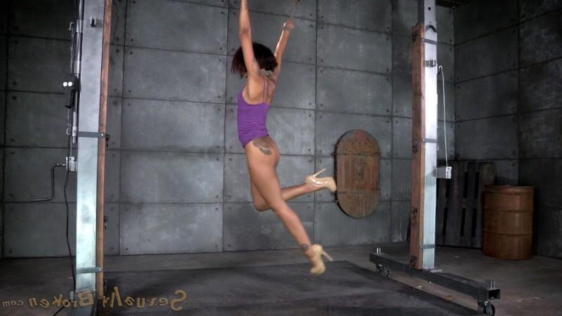 16P Skin Diamond bound and stuffed with cock wearing high heels