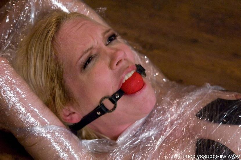 15P Blonde subgirl Rain Degre gets bound wired and fucked for orgasm