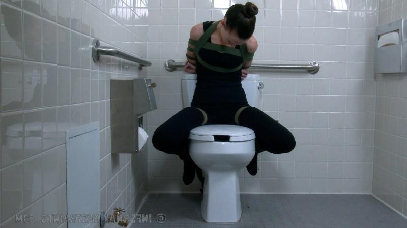 16P Bonnie Day is handcuff bound on a toiet and humiliated