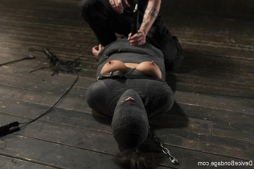 17P Penny Barber busty bound milf is made to cum in a dark dungeon