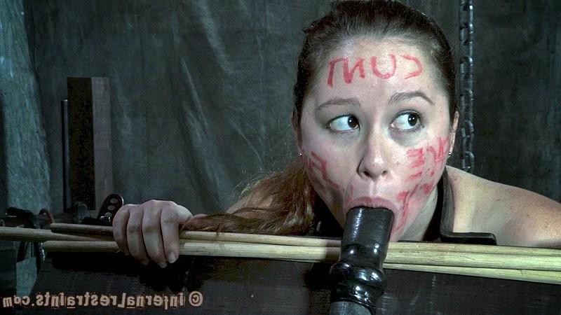 16P Alexxa Bound is strap bound naked and humiliated on the floor