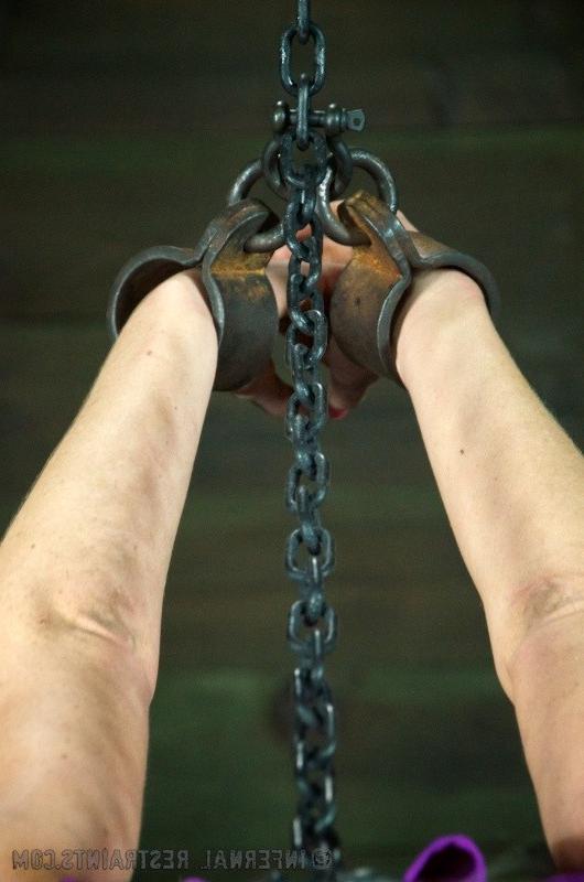 16P Cherie DeVille in dress is chain bound and pussy machine fucked