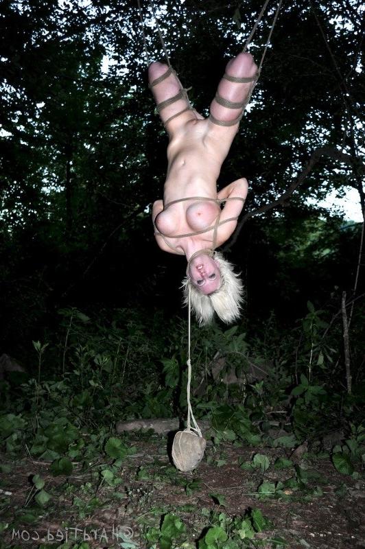 16P Cherry Torn captured and bound in the woods made to suck cock
