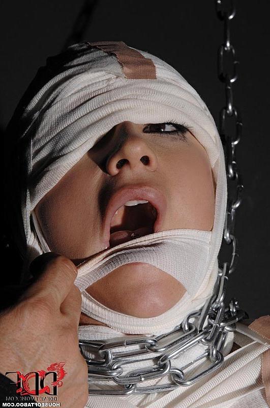 16P Leyla Black is bound her nipples tweaked with hairy pussy fisted