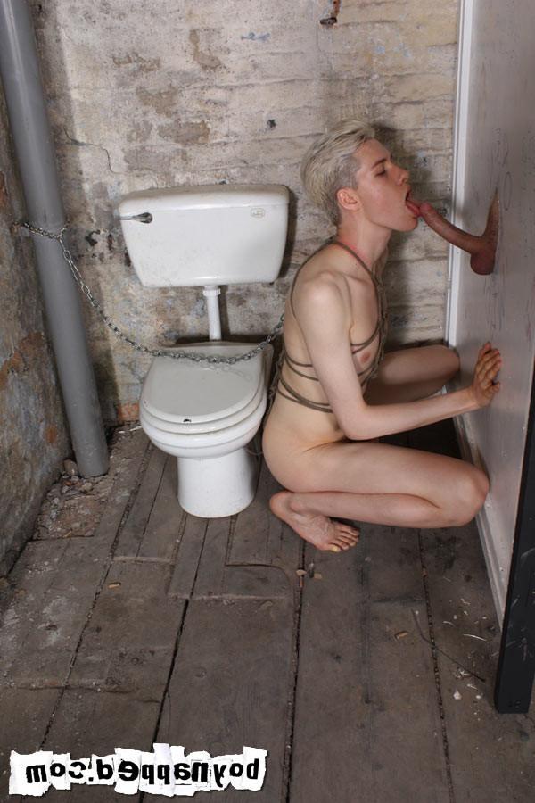 15P Bound and restrained to the mill toilet, Calvin Croft does the only thing he can