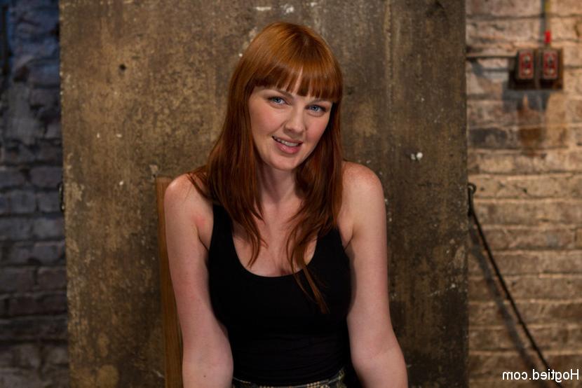 15P Sexy red head with HUGE lactating nipples severely bound in a reverse prayer, fl