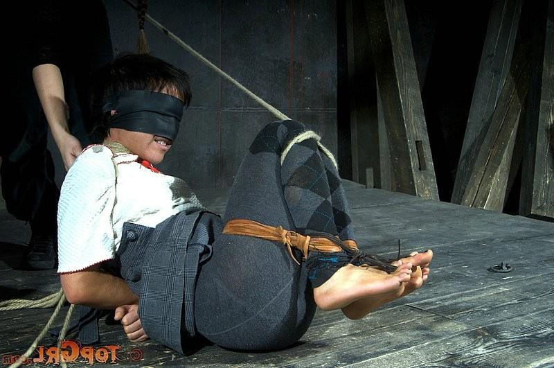 16P Mei Mara brutal sub rope bound in different positions by lezdom