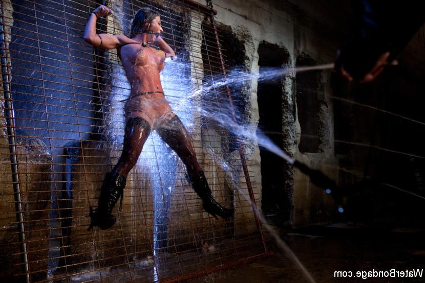 15P Ariel X busty bound and fucked by the water powered fuck machine