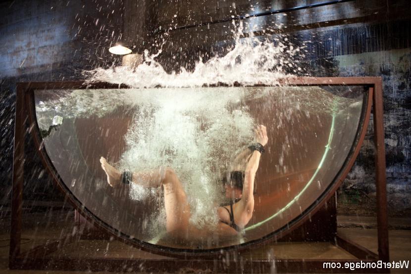 15P Ariel X busty bound and fucked by the water powered fuck machine